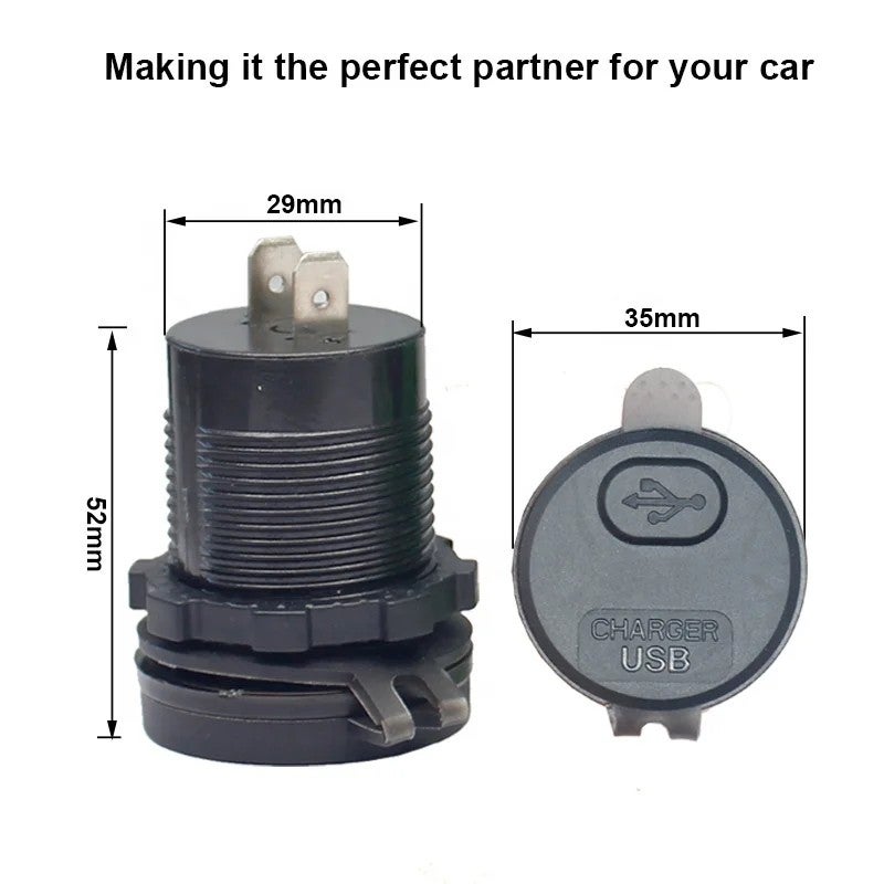 Y&D PD Type C & USB Car Charger Socket - QC 3.0 Quick Charge 12V Waterproof Power Outlet Cigarette Lighter Adapter for RV Boat Automobile - Image 3